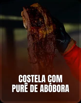Costela com purê de abóbora